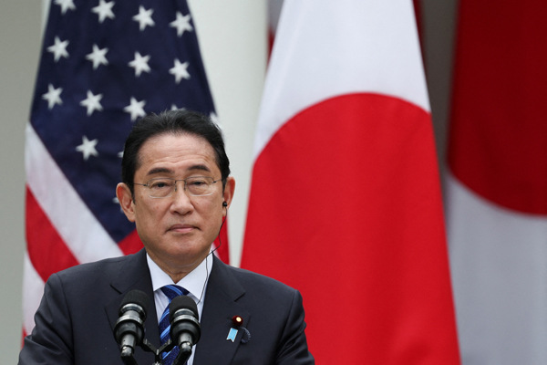 Japanese Prime Minister Fumio Kishida holds a joint press conference with U.S. President Joe Biden, in the Rose Garden at the White House in Washington, D.C., U.S., April 10, 2024. REUTERS/Tom Brenner
