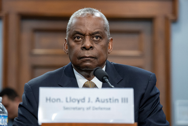 U.S. Defense Secretary Lloyd Austin and the Chairman of the Joint Chiefs of Staff General Charles Brown, Jr. [not pictured) testify before a House Appropriations Defense Subcommittee hearing on U.S. President Biden's proposed budget request for the Department of Defense on Capitol Hill in Washington, U.S., April 17, 2024. REUTERS/Ken Cedeno.